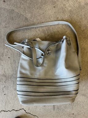 Classic Light Gray Bucket Shoulder Bag - Women's Tote